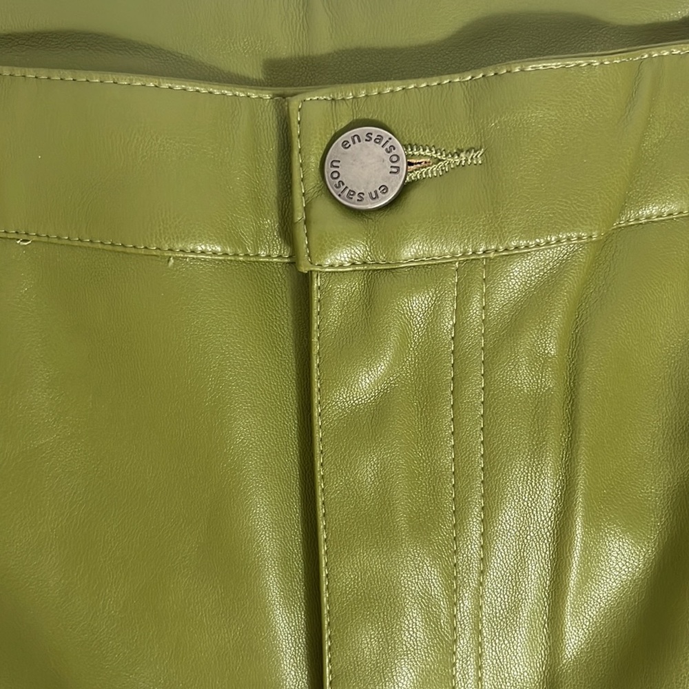 ANTHROPOLOGIE EN SAISON LANA FAUX LEATHER PANTS SIZE M COLOR OLIVE NWT - Picture 11 of 14